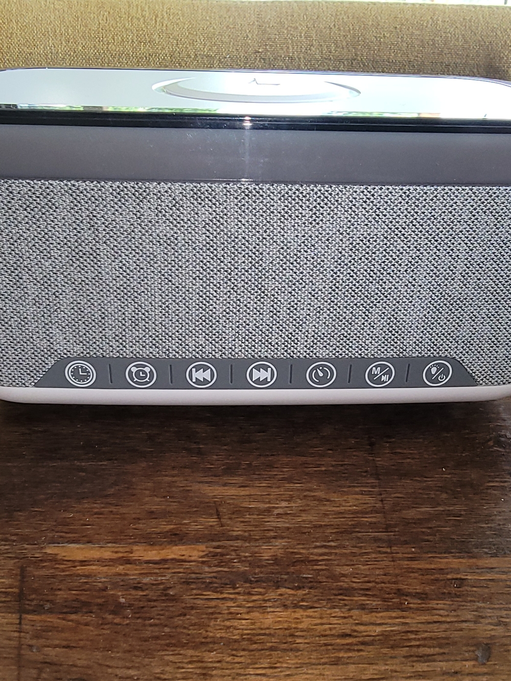 Portable Gray Bluetooth Speaker with Fabric Grill